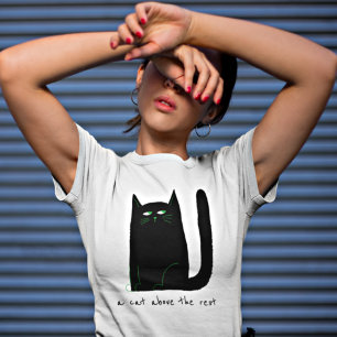 Cat Humor Pun Cat ovanför den resterande citatet T Shirt