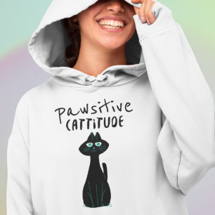 Cat Humor Pun Pawsitive Cattite Quote T Shirt