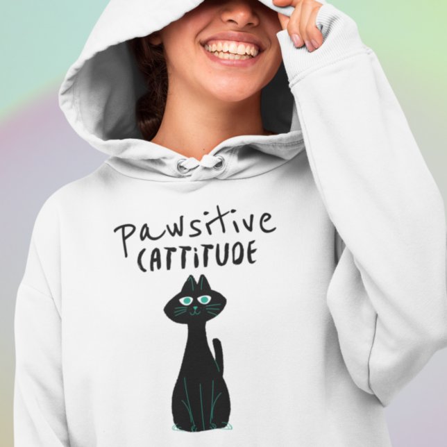 Cat Humor Pun Pawsitive Cattite Quote T Shirt (Skapare uppladdad)