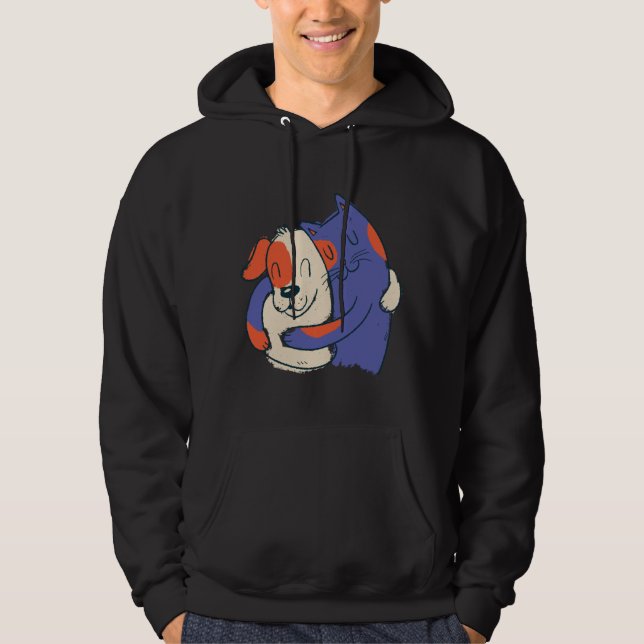 Cat Hund Hugger Hoodie (Framsida)