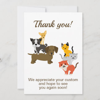 Cat Hund Illustration Tack Kort
