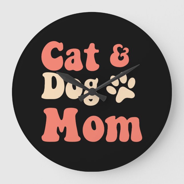 Cat Hund Mamma Stor Klocka (Framsida)