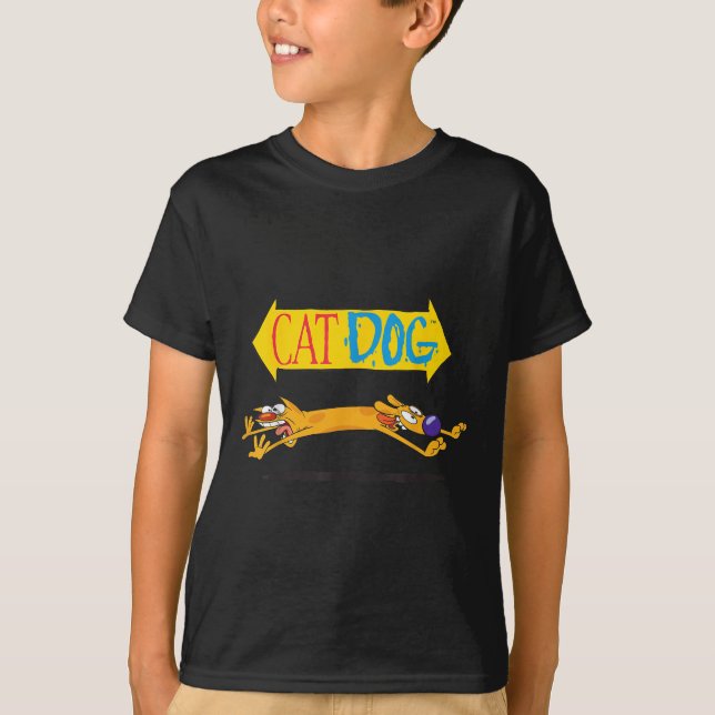 Cat Hund on Couch Nickelodeon T Shirt (Framsida)
