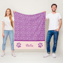 Cat Hund Pet Lila Leopard Skin Flebit Blanket