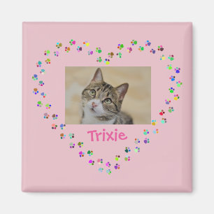Cat Hund Tass avtryck Personlig Photo Magnet