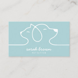 Cat Hund Teal Line Logotyp Pet Visitkort