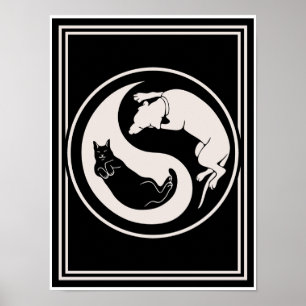 Cat-Hund Yin-Yang Poster