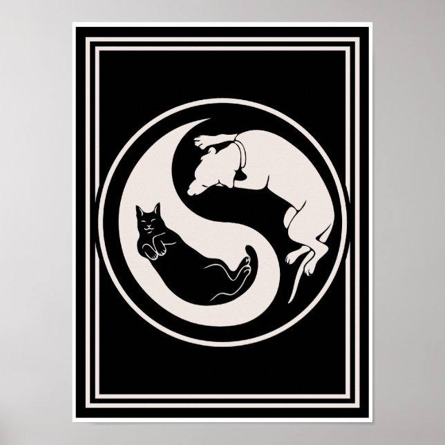 Cat-Hund Yin-Yang Poster (Framsidan)