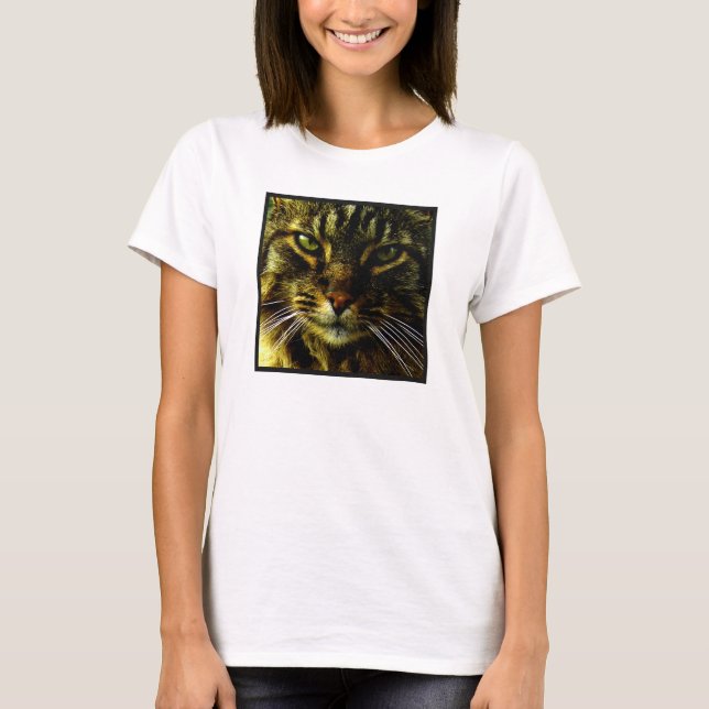 Cat Hypnotizing-foto Tee Shirt (Framsida)