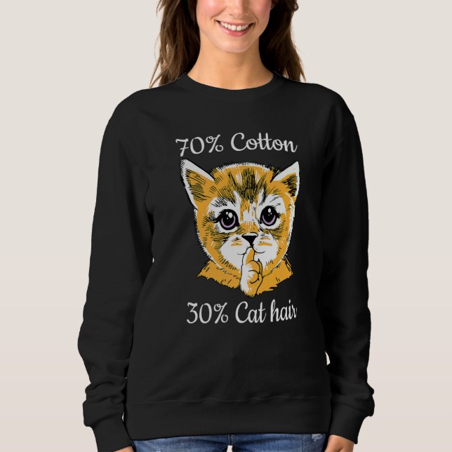 Cat I 70 Cotton 30 Cat Hair I  Cat T Shirt (Framsida)