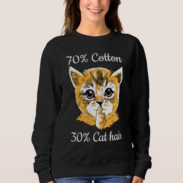 Cat I 70 Cotton 30 Cat Hair I   Cat   T Shirt (Framsida)