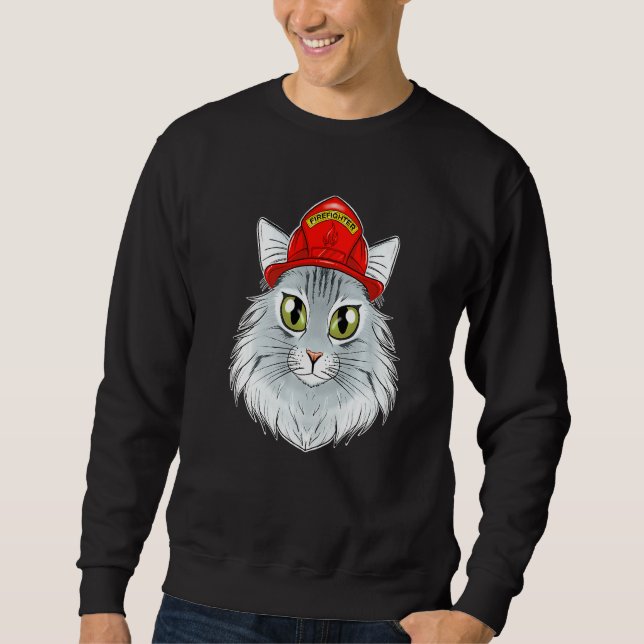 Cat I Fireman Cat I Firefighter Norsk Forest C Lång Ärmad Tröja (Framsida)