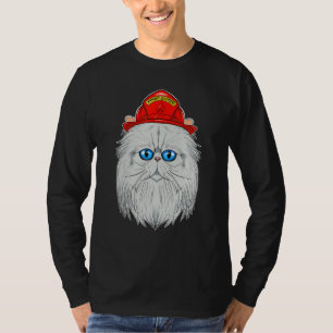 Cat I Fireman Cat I Firefighter Persian Cat T Shirt