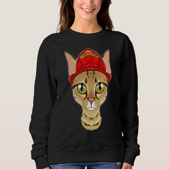 Cat I Fireman Cat I Firefighter Savannah Cat T Shirt (Framsida)
