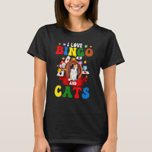 Cat I Kärlek Bingo och Cats Gambling Bingo Player T Shirt