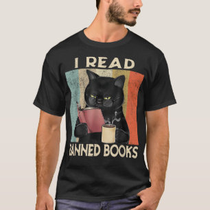 Cat I Läs Bo Bannad Bokar Funny Bookworms Reading T Shirt