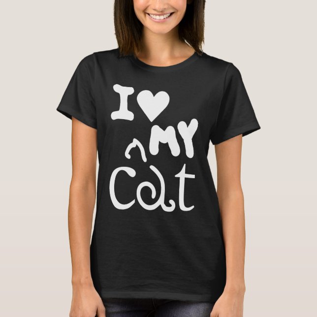 Cat   I Love My Cat 1 T Shirt (Framsida)