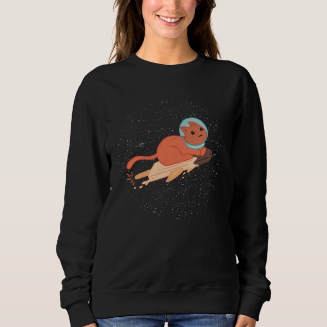 Cat Ice Cream Flys Universe Galaxy Kitten Kids s G T Shirt (Framsida)