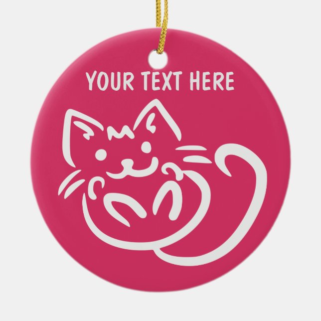 Cat Illustration anpassningsbar färg ornament (Framsidan)