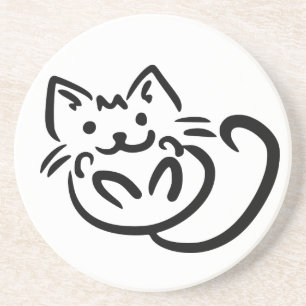 Cat Illustration anpassningsbar färg underlägg Sandsten