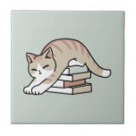 Cat Illustration från bok Älskare - Uppskurna och  Kakelplatta<br><div class="desc">Snuffa upp med vår "Curled Up with a Bok and a Cat"-design! Perfekt för t-tröjor,  tillbehör och hemdekoration. Perfekt för bokmaskar och kattälskare som har ett fredligt lässvamp. Den här designen lägger till en liten bit kattdjur till din samling.#CozyReading #CatArt #KawaiiCats #FelineRelaxation #ReadingAssion #Bookworm #ReadingTime #Bookish</div>