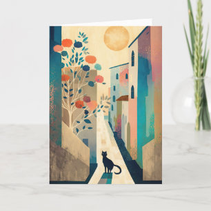 Cat Illustration i en solupplyst by Tack Kort