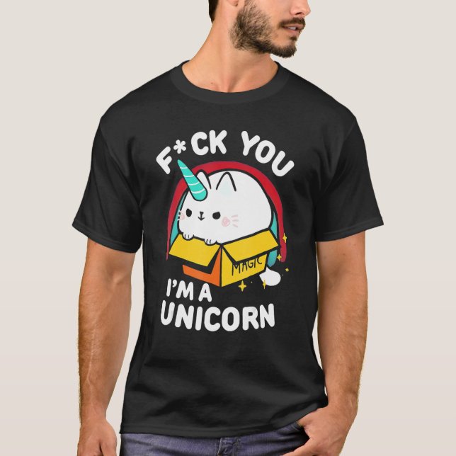 Cat I'm A Unicorn  Freak You Fluff Fluff T Shirt (Framsida)