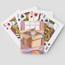 Cat in Cardboard Box | Kitten Watercolor Cat Casinokort