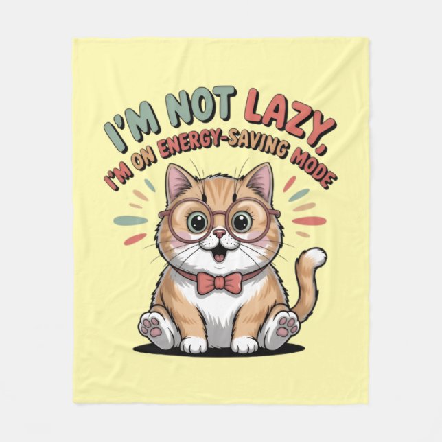 Cat in Energy Saving Mode Fleecefilt (Framsidan)