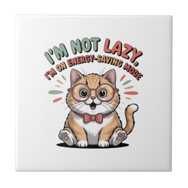 Cat in Energy Saving Mode Kakelplatta (Framsidan)