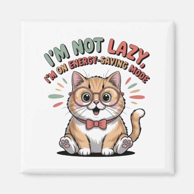 Cat in Energy Saving Mode Magnet (Framsidan)