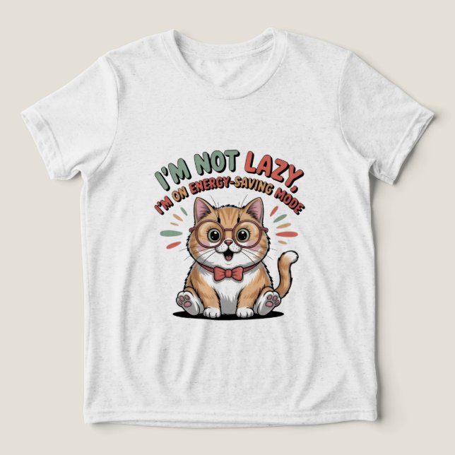 Cat in Energy Saving Mode T Shirt (Design Framsida)