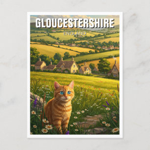 Cat in Gloucestershire England Travel Vykort