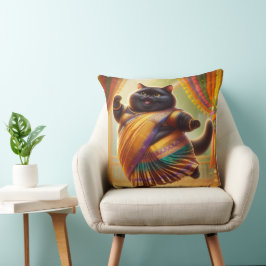 Cat in Indian clothes and dancing Kudde