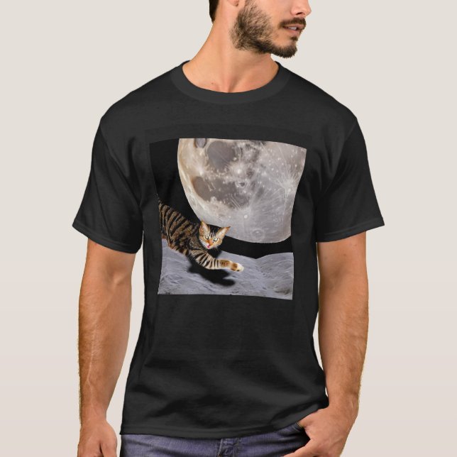 Cat In Outer Space  Cute Kitten Kitty Strange T Shirt (Framsida)