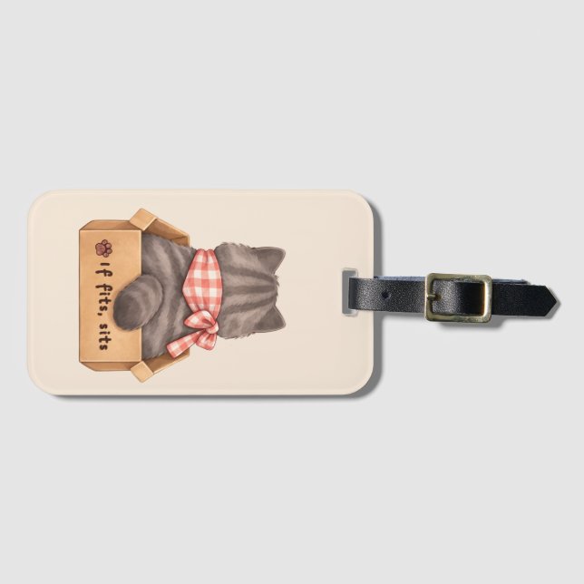 Cat in The Box Luggage Tag Bagagebricka (Framsida horisontal)
