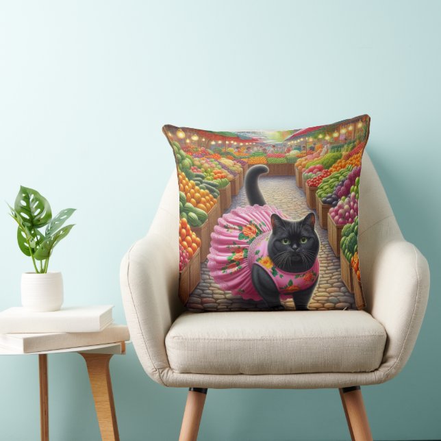 Cat in the fruits market  kudde (Stol)