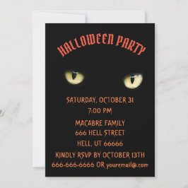 CAT-inbjudan HALLOWEEN FEST BLACK Inbjudningar