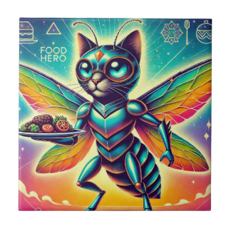 Cat-Insekt Food Hero Superstar Kakelplatta