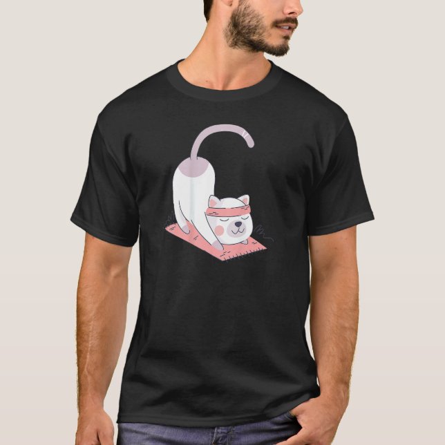 Cat Internationell Yoga Day T Shirt (Framsida)