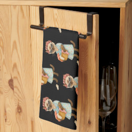 Cat is going to laundry kökshandduk