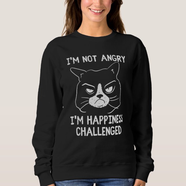 Cat Is Grumpy Bad Mood Morgon People Sarcasm J T Shirt (Framsida)