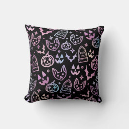 Cat Jack O'Lantern Fladdermus Halloween Black Deco Kudde