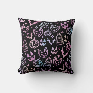 Cat Jack O'Lantern Fladdermus Halloween Black Deco Kudde