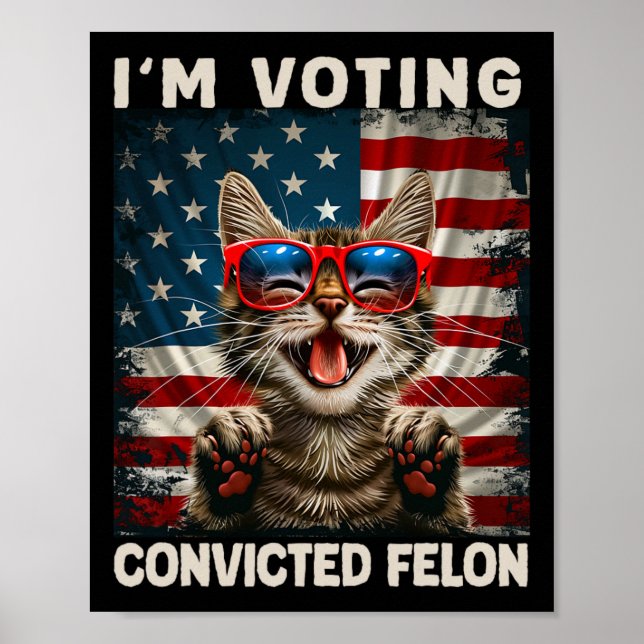 Cat jag röstar dömd Felon Poster (Framsidan)