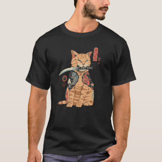 Cat Japan Knife T Shirt