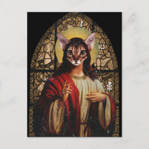 Cat Jesus Vykort
