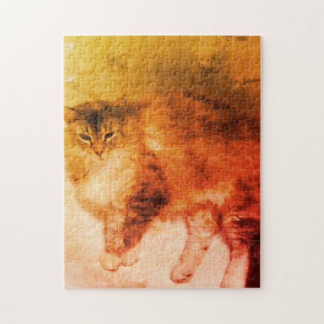 Cat Jigszawa Puzzle Pussel (Vertikal)