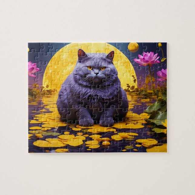 Cat jigszons puzzel pussel (Horisontell)
