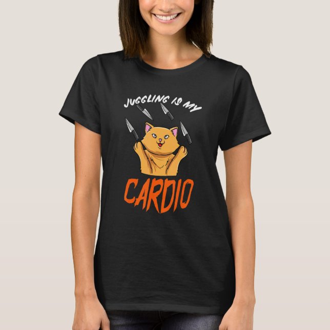 Cat Juggling Circus Juggler T Shirt (Framsida)